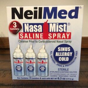 NeilMed NasaMist Saline Spray 3-Pack NIB